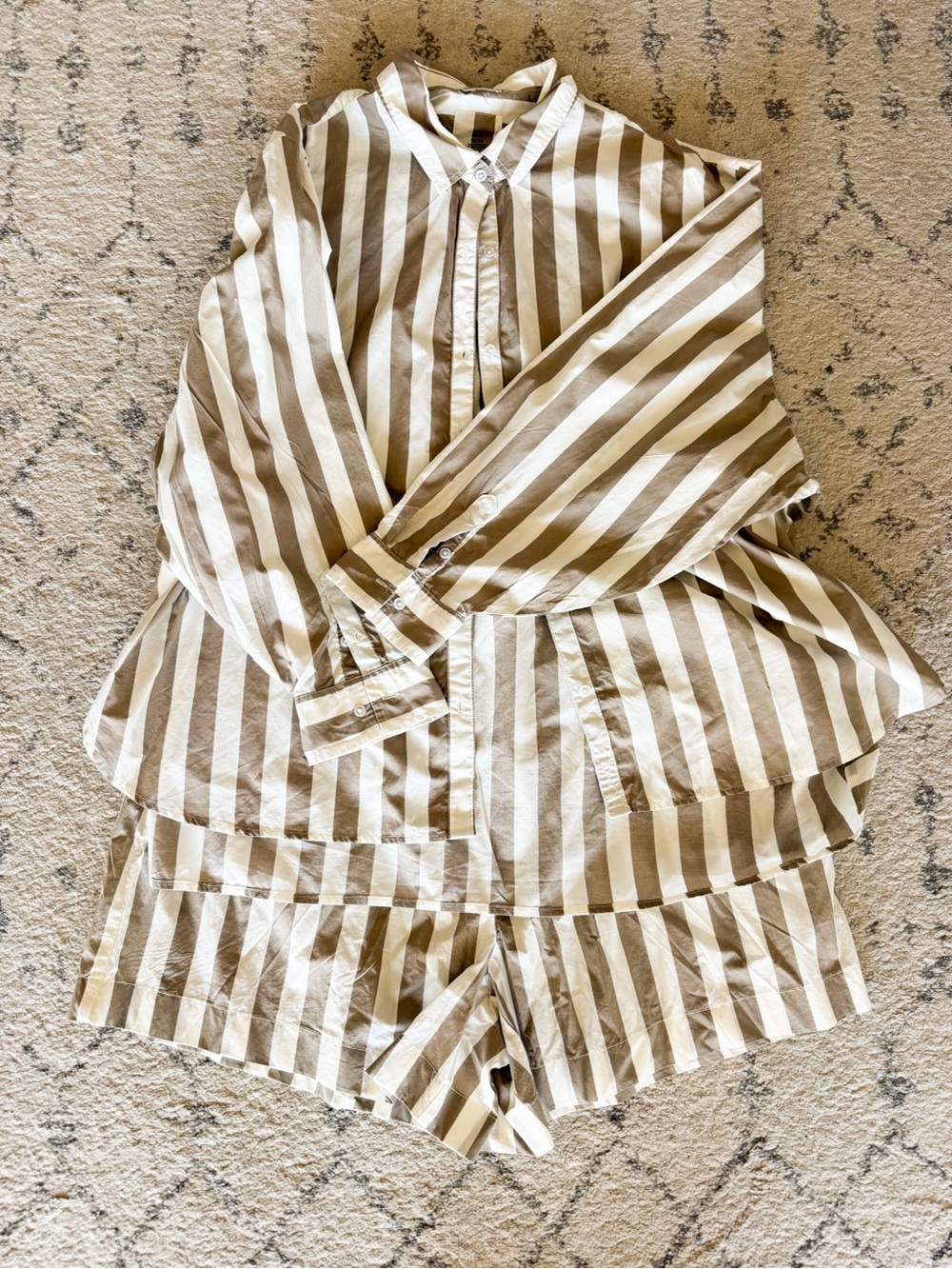 Aerie Good Set Striped Shorts & Shirt Set - Picture 2 of 4